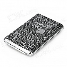 Mysterious Egyptian Glyphs Stainless Steel Cigarette Case - Black + Gray