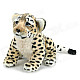 9530 Cute Cartoon Leopard Cat Style Stuffed Short Plush Doll Toy - Dark Brown + Black + Cream