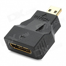 1080p V1.4 Micro HDMI Male to Mini HDMI Female Adapter - Black + Golden