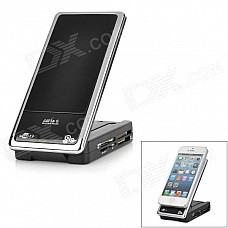 Mobile Phone Stand Holder + CF / SD / MMC / MS / XD / TF / M2 Card Reader - Black + Silver