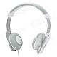 COSONIC CT-655 Stylish 118dB Heavy Bass Stereo Headset for Laptop - White + Gray + Silver (125cm)