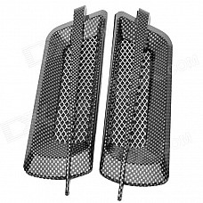 Decorative Carbon Mesh Sticker for Car Air Condition Vent - Black + Grey (2 PCS)