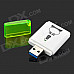 Kawau C311 Super Speed USB 3.0 SD / SDHC / SDXC / MMC Card Reader - White + Translucent Green