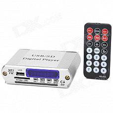 5 x 1cm Screen Car Seven Color Light Music Strip Digital USB MP3 Player w/ FM / SD / 3.5mm Audio Out