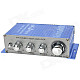 2-Channel Hi-Fi Car Stereo Audio Amplifier w/ MP3 / DVD / VCD Output - Cornflower Blue + Silver