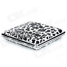 Fashion Leopard Print Stainless Steel Cigarette Case - White + Black