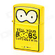 Big Eyes Zinc Alloy Oil Lighter - Black + Yellow