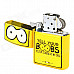 Big Eyes Zinc Alloy Oil Lighter - Black + Yellow