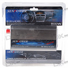 Senpower 800W Car 12V DC to 220V AC Power Inverter with Universal Socket Adapter