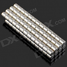 4 x 4mm NdFeB Neodymium Magnet Circular Cylinder DIY Puzzle Set - Silver (100 PCS)