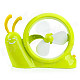 H2-10 Cute Snail Style Mini USB 2.0 3-blade 1-Mode Fan - Green + White