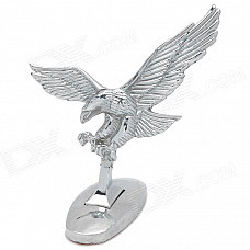 DIY 3D Eagle Stand Badge Sticker Car Front Hood Emblem - Silver