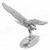 DIY 3D Eagle Stand Badge Sticker Car Front Hood Emblem - Silver