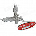 DIY 3D Eagle Stand Badge Sticker Car Front Hood Emblem - Silver