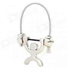 MW67 Novelty Fashionable Weightlifting Style Zinc Alloy Key Ring - Silver
