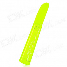 Novelty Cutlery Knife Style Yellow Flame Zinc Alloy Kerosene Oil Lighter - Fluorescent Green