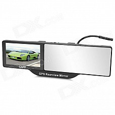 5" TFT Car Rearview GPS w/ Bluetooth / Built-in 4GB TF Memory / FM Transmitter - Black