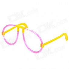 MXZ-004 Cute Stylish Glow-in-the-dark DIY Glow Stick Glasses Frame - Yellow + Red