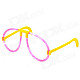 MXZ-004 Cute Stylish Glow-in-the-dark DIY Glow Stick Glasses Frame - Yellow + Red