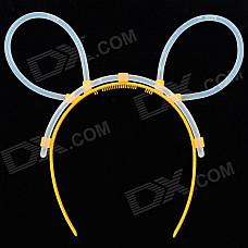 MXZ-003 Cute Stylish Glow-in-the-dark DIY Plastic Hair Band w/ Glow Stick - Yellow + Transparent