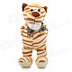 Bow-tie Tiger Gentleman Plush Doll Toy - Brown + Beige + White