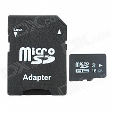 High Speed Memory TF Card w/ TF to SD Card Adapter - Black + White (16GB / Class 10)