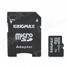 KINGMAX Memory TF / Micro SDHC Card w/ TF to SD Card Adapter (4GB / Class 4)