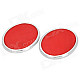 Stylish Oval Reflective Warning Sticker for Cars - Red + Silver (2 PCS)