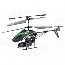 WLtoys V398 3.5-CH IR Remote Control Missiles Launching R/C Helicopter w/ Gyro / LED - Black + Green