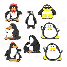 FUNI CT-330 Penguin Style Decorative PC + Magnetic Buttons - Multicolored (8 PCS)