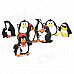 FUNI CT-330 Penguin Style Decorative PC + Magnetic Buttons - Multicolored (8 PCS)