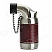 HONEST 516 Windproof 2000'C Butane Jet Torch Lighter - Silver + Brown