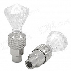 Cool Universal Vibration Induction Colorama Air Valve Mouth Light - Silver + Transparent (1 Pair)