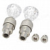 Cool Universal Vibration Induction Colorama Air Valve Mouth Light - Silver + Transparent (1 Pair)