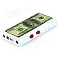 Creative Dollar Pattern Butane Gas Lighter w/ Purple / White Light - White + Green