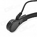 3.5mm Neckband Anti-noise Throat Sense Air Conducting Headphone w/ Microphone - Black + Translucent