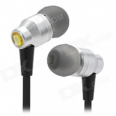 AWEI ES800M Stylish In-ear Subwoofer Earphone Headset - Silver + Black (128cm)