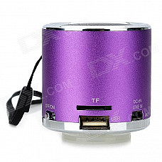 Z-12 Mini Music Speaker w/ FM Radio - Purple + Silver