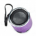 Z-12 Mini Music Speaker w/ FM Radio - Purple + Silver