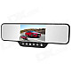 4.3" TFT 360 Degree Panorama Dual Lens Car Rearview Mirror DVR Camcorder - Black