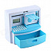 Multi-functional 1.9" LCD Mini ATM Piggy Coin Bank w/ Time / Alarm Clock - White + Blue (3 x AA)