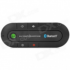 Universal Dual-Standby Multi-point Car Bluetooth V3.0+EDR Handsfree Speakerphone - Black + Silver