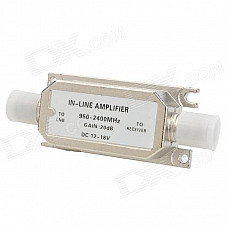 Satellite Inline Signal Booster Amplifier - Silver (DC 12~18V)