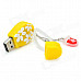 Cute Flip Flops Style USB Flash Disk - Yellow + White (8 GB)