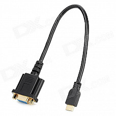 Mini HDMI to VGA Adapter Cable - Black (30cm)