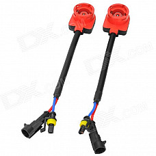 HID Bulb Ballast Harness Converter Socket Adapter Cable for D2 / D4 - Red + Black (12V / 2 PCS)