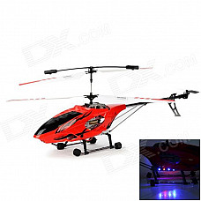 HuaJun W908-1 Large Scale 3.5-CH Radio Control R/C Helicopter w/ Gyro / LED - Red + Black