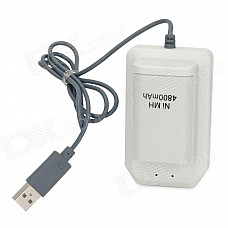 Replacement "4800mAh" Batteries + USB Powered Charging Dock Set for Xbox 360 / Xbox 360 Slim - White