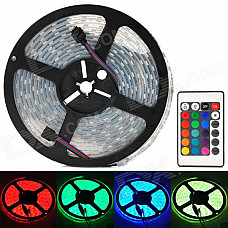 Waterproof 72W 4500lm 300-SMD 5050 LED RGB Soft Decoration Strip w/ 24-Key Remote Controller (5m)