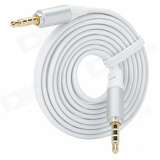 3.5mm Male to 3.5mm Male Audio / Car AUX / Earphone Cable - White (115cm)